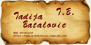 Tadija Batalović vizit kartica